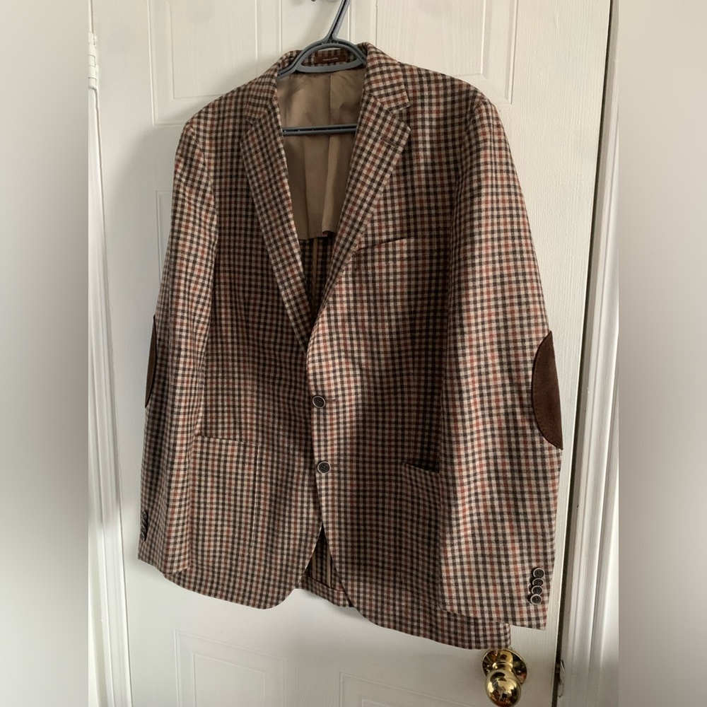 Peter Millar Brown Checkered Blazer
